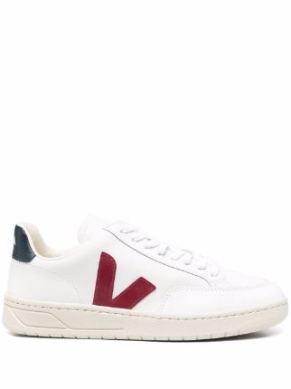 VEJA V-12 Cuero Extra Blanco / Rojo / Azul